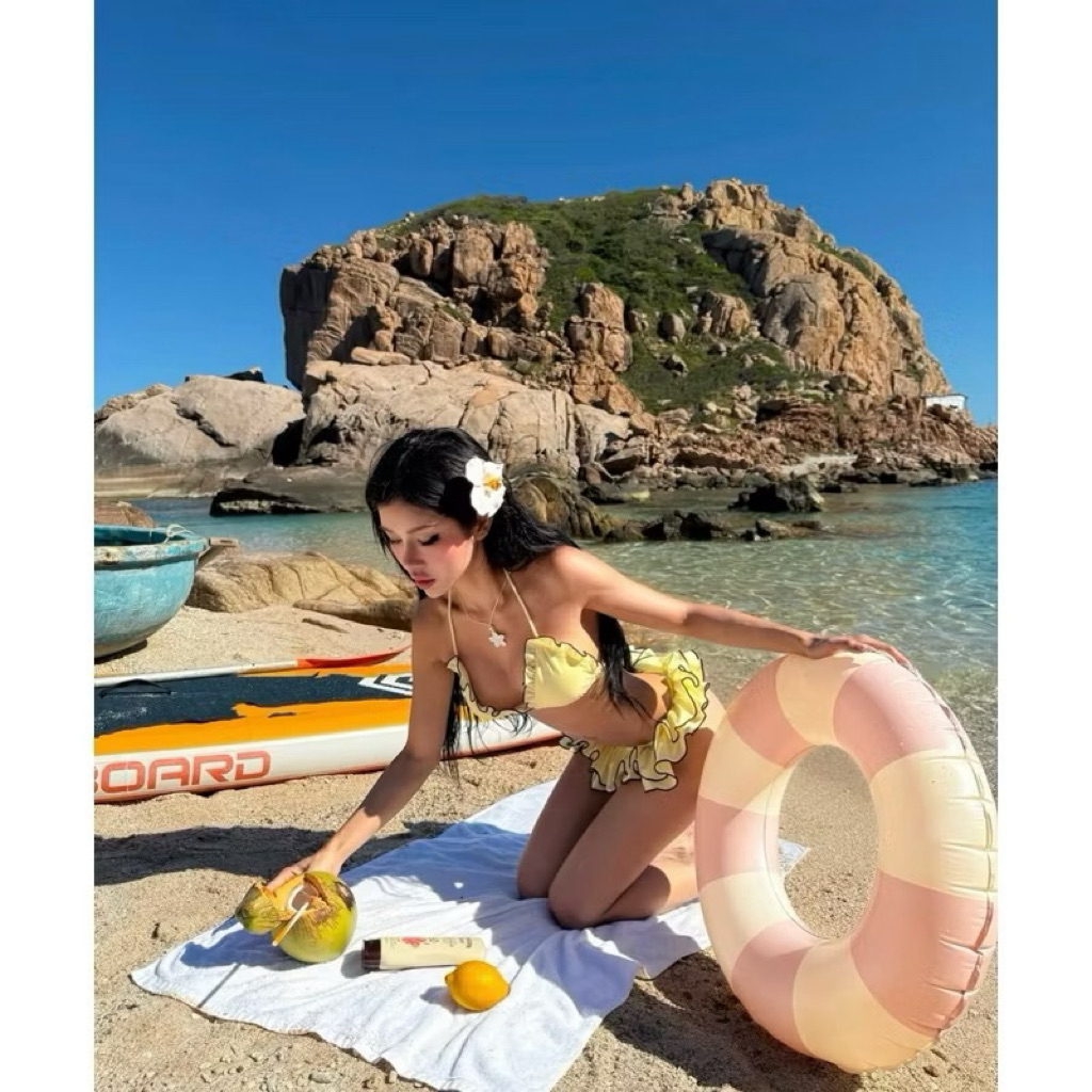 Bikini DTD 2 Mảnh Basic Phối Viền Bèo Xoè Tôn Dáng
