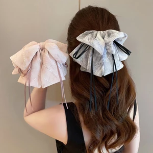 Kẹp Tóc Nơ Voan Bản Lớn Dây Ruy Băng Dài – Kẹp Tóc Nữ Hàn Quốc Nàng Thơ, Phụ Kiện Tóc Dịu Dàng