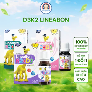 D3 K2 Lineabon bổ sung vitamin d3 cho trẻ sơ sinh, giảm còi xương d2k3, tăng chiều cao