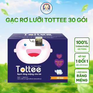 Gạc Rơ Lưỡi Tottee Làm Sạch Và Ngăn Ngừa Các Vấn Đề Răng Miệng Cho Bé Hộp 30 Gói
