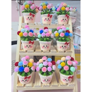 Chậu Tulip Kẽm Nhung Mix Màu Siêu Xinh