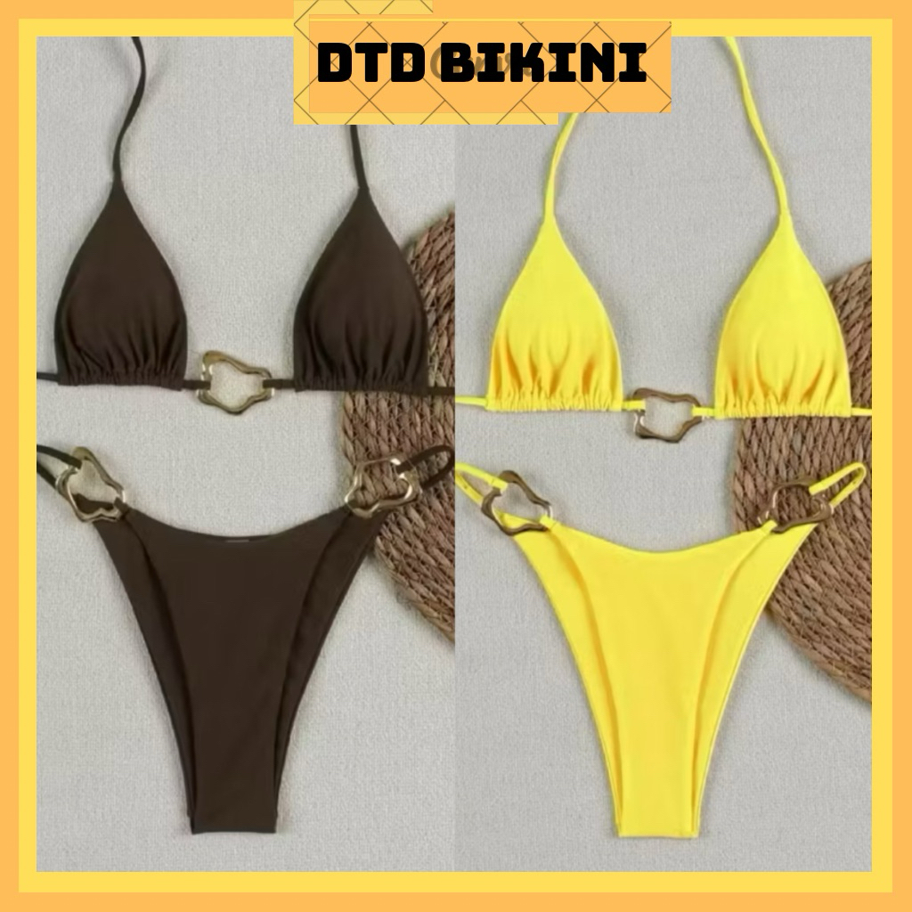 Bikini DTD áo tắm hai mảnh bassi thiết kế khoen ốc cao cấp full màu