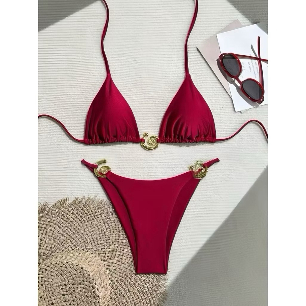 Bikini DTD áo tắm hai mảnh bassi thiết kế khoen ốc cao cấp full màu