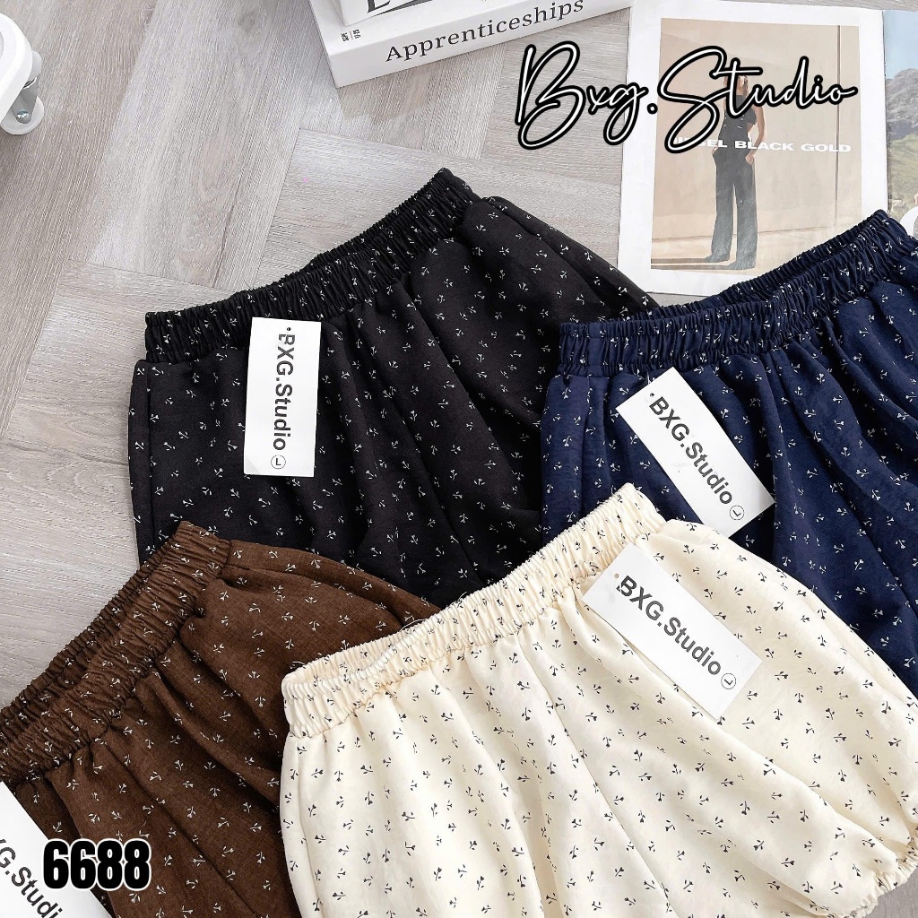 Quần Váy Đùi Bí Nữ Hoa Nhí Gấu Bèo, Boom 1 Lớp Co Giãn, Mặc Trong Váy, Mã 6688