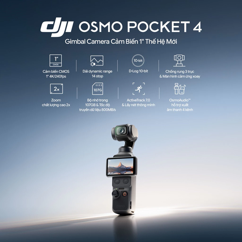 [CameraMall] [Hoả Tốc] DJI Osmo Pocket 4 Creator Combo - Camera 4K 240fps Gimbal Chống Rung Quay Vlog BH 12 Tháng