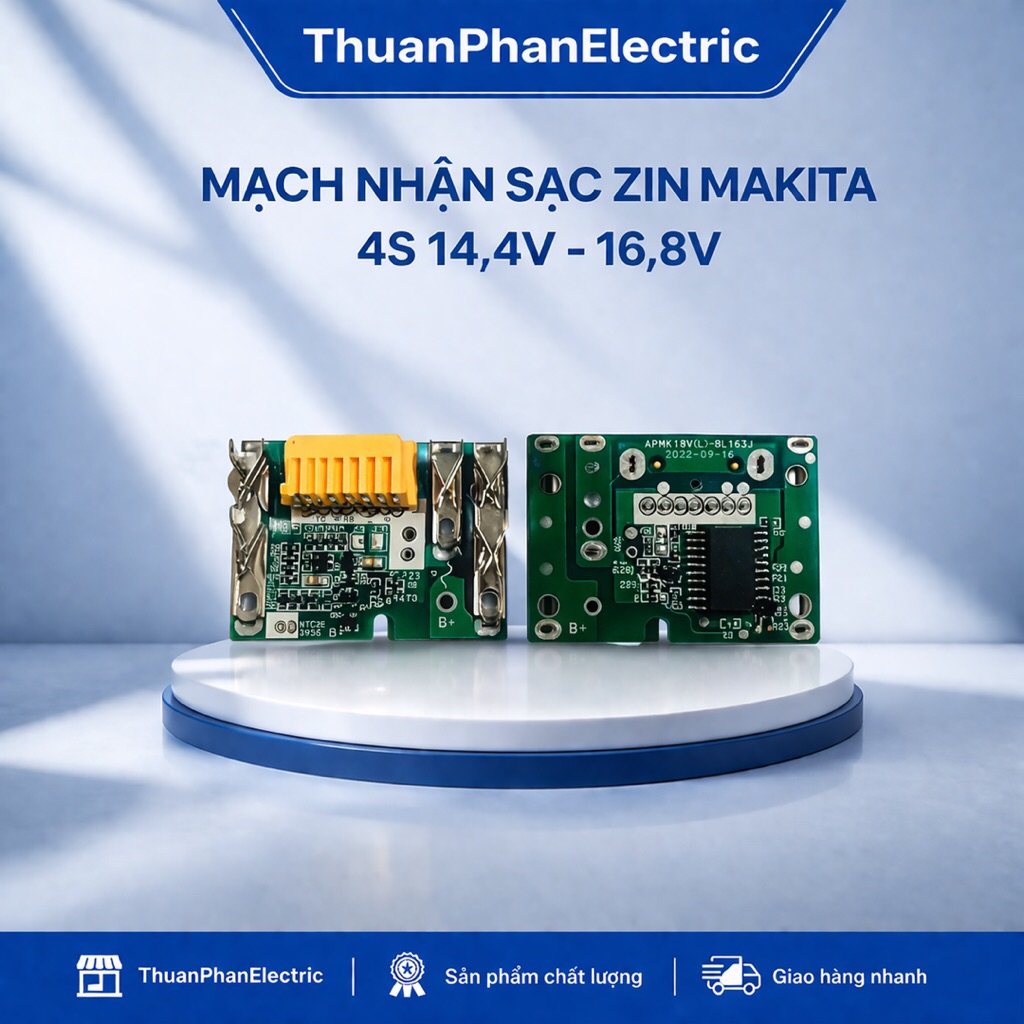 [Mẫu có cân bằng] Mạch 4s nhận sạc zin makita, BMS 14,4V-16,8V
