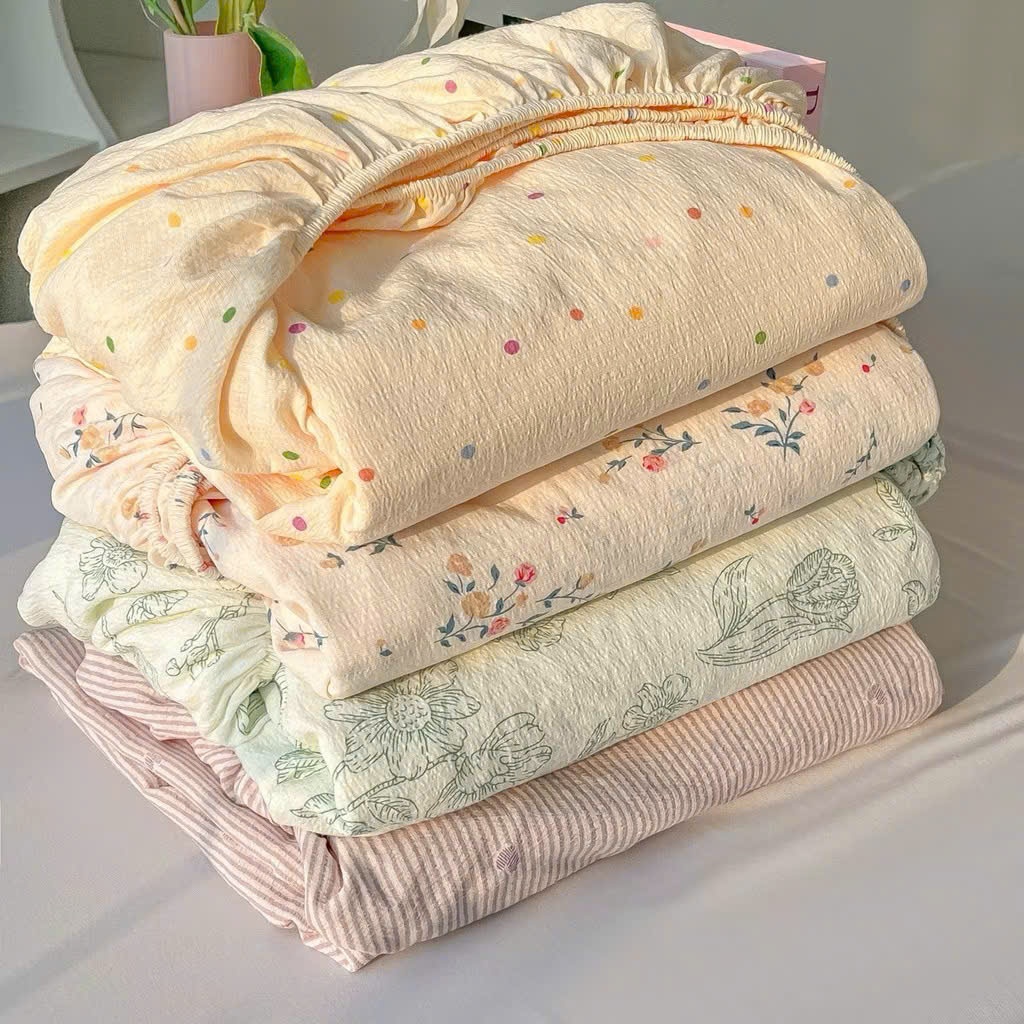 Ga giường ko kèm vỏ gối cotton icy mềm mát thoáng khí dùng cho mùa hè