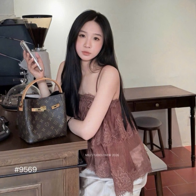 Áo 2S ren tơ thiết kế dáng babydoll xoè tầng sang chảnh, Áo kiểu nữ 2S phối ren tầng cao cấp mặc đi chơi , đi cafe