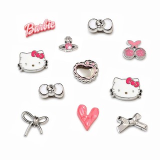 Set charm Hello Kitty barbie hồng bạc 11 chi tiết- Hàng vip xịn cao cấp đáng yêu gắn dép