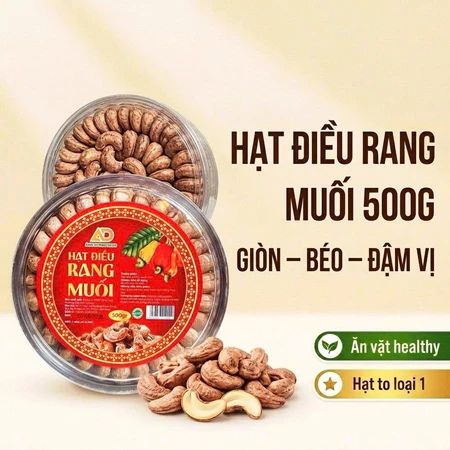 Hạt điều rang muối, hạt điều nguyên vị, xếp hoa 500gr