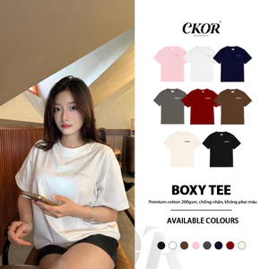 Áo Thun Boxy IN NỔI CKOR Premium Cotton 260gsm Dày Dặn Mềm Mịn Đứng Form Tay Lỡ Nam Nữ Cổ Tròn