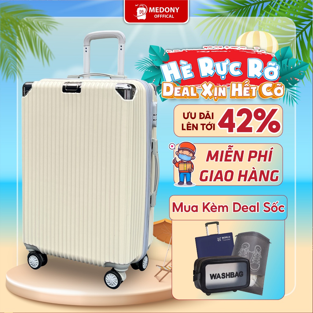 Vali Du Lịch MEDONY TK07 – Size 20/24/28, Vali Kéo Cao Cấp, Bảo Hành 5 Năm, 1 Đổi 1 Trong 30 Ngày