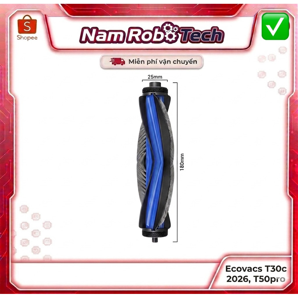 Phụ Kiện Thay Thế Cao Cấp Cho Robot Hút Bụi Ecovacs T30c / T50 Pro / T80 Phụ kiện chuyên dụng - Tương thích