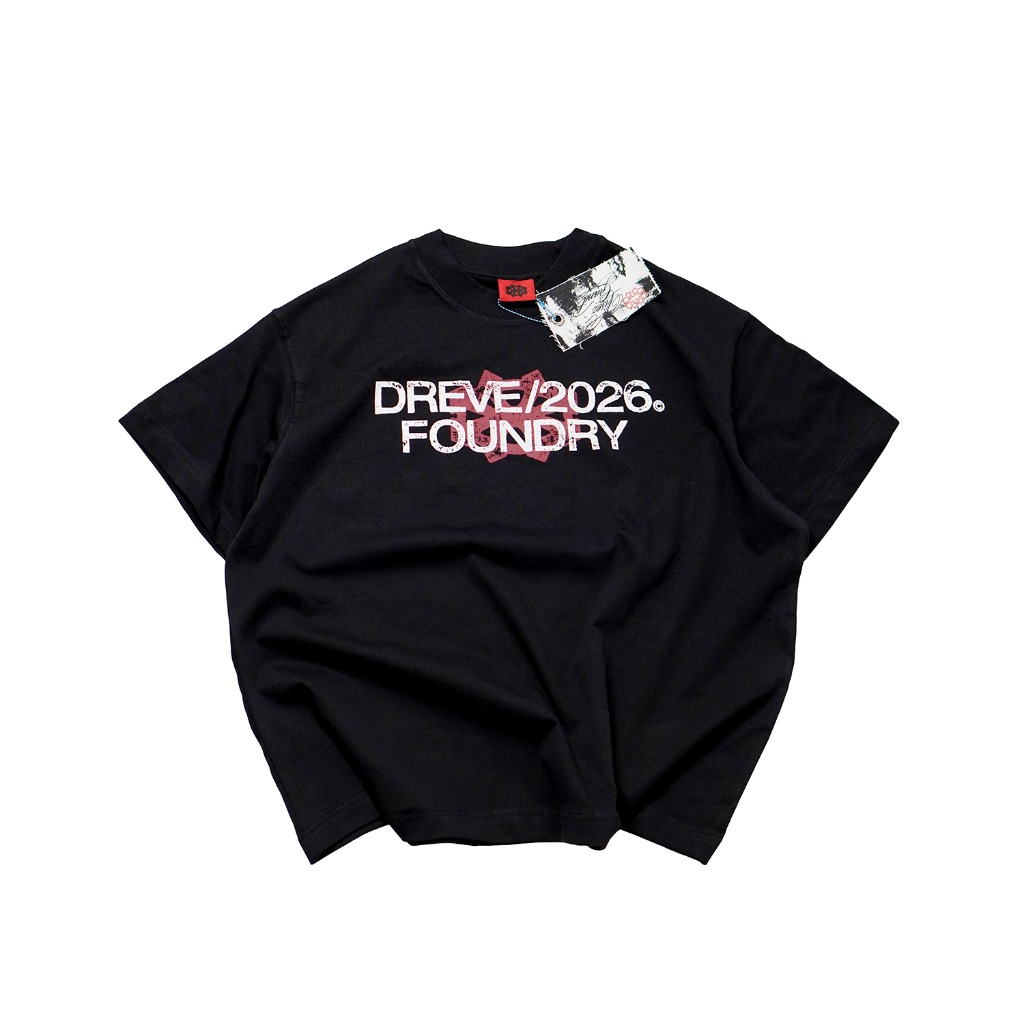 Áo thun BOXY Unisex DREVE " LOGO " // BLACK // 99 + 1% Cotton