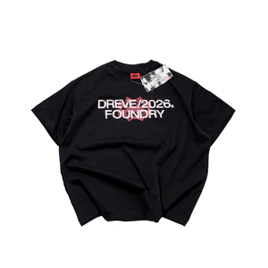Áo thun BOXY Unisex DREVE " LOGO " // BLACK // 99 + 1% Cotton
