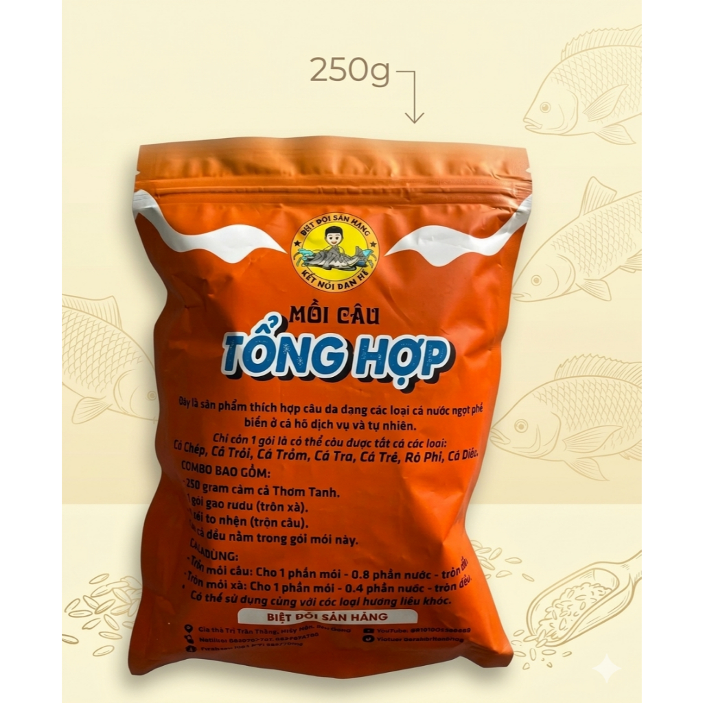(Combo Mua 5 Tặng 1) Mồi Câu Biệt Đội Săn Hàng - Mồi Câu Tổng Hợp Biệt Đội Săn Hàng 250g