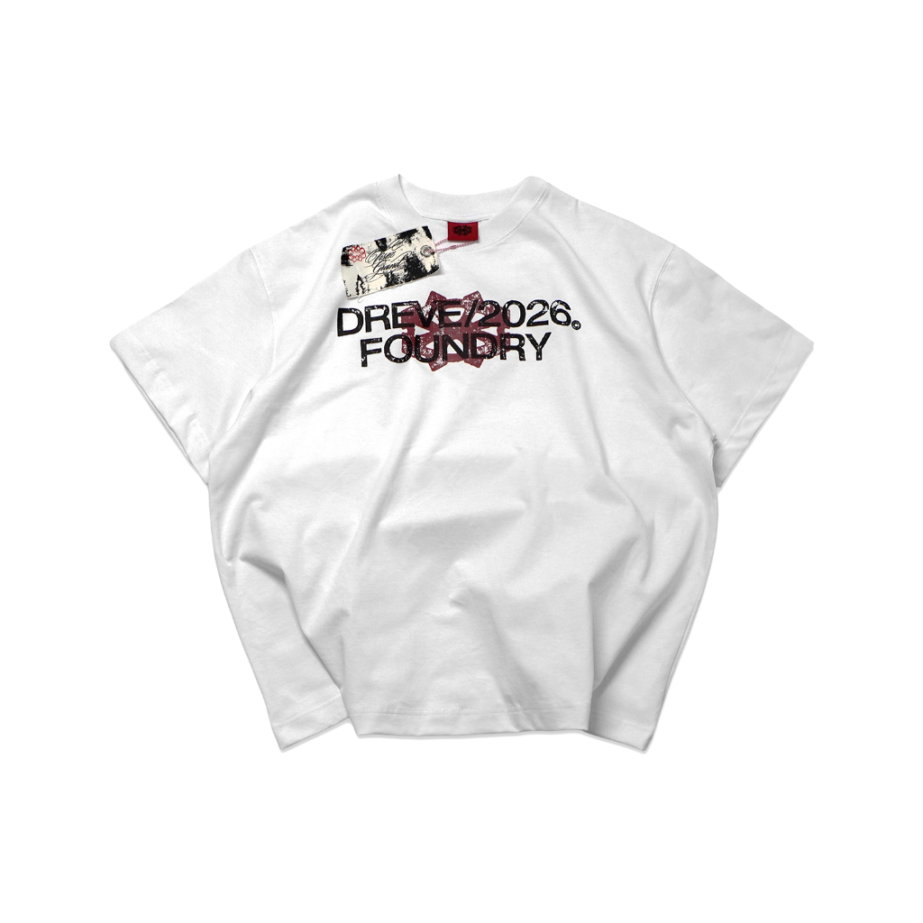 Áo thun BOXY Unisex DREVE " LOGO " // WHITE // 100% Cotton