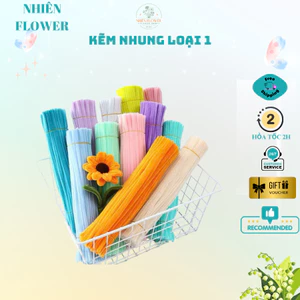 Kẽm Nhung Loại 1 Bó 50-100 sợi Dày 7,5-8mm Nhiều Màu Sắc, Dày Mịn Dùng Làm Hoa Kẽm Nhung, Handmade