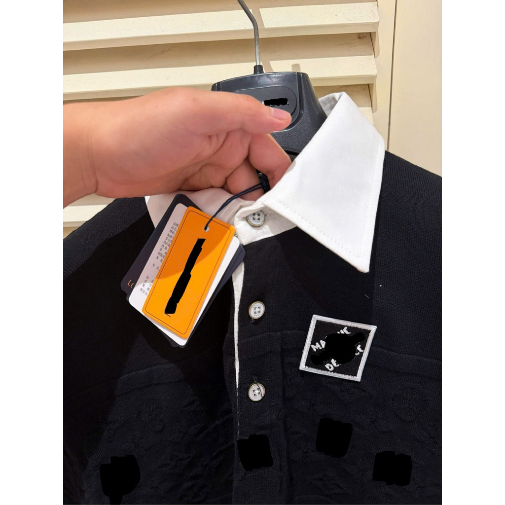 ⚡️[Hight Quality] Áo Polo Len \/ Black Nam Nữ - Điểm Nhấn Dệt Phối Cổ Trắng Cao Cấp Loại 1