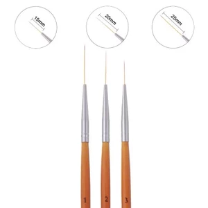 Bộ Bút Cọ Vẽ Nét Gel 3 cây EzFlow Nail Art Brush Pen