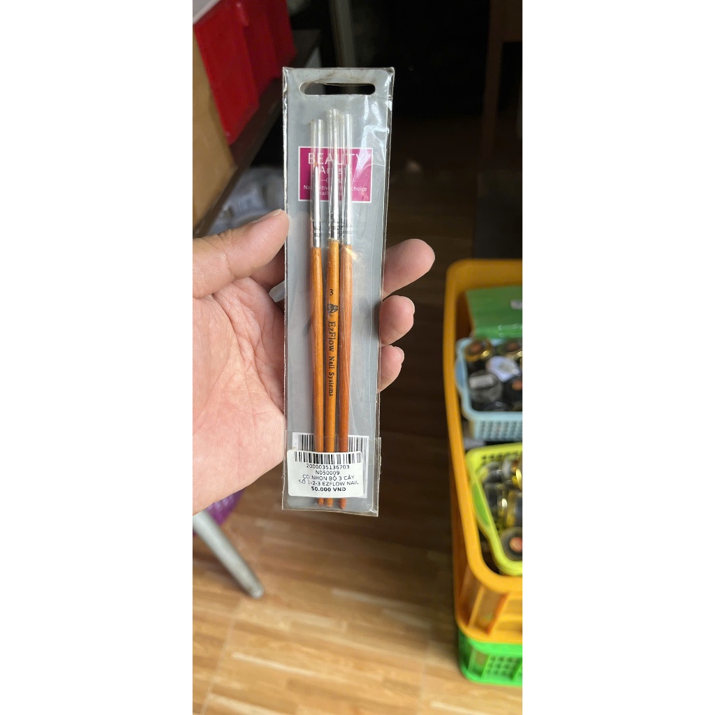 Bộ Bút Cọ Vẽ Nét Gel 3 cây EzFlow Nail Art Brush Pen