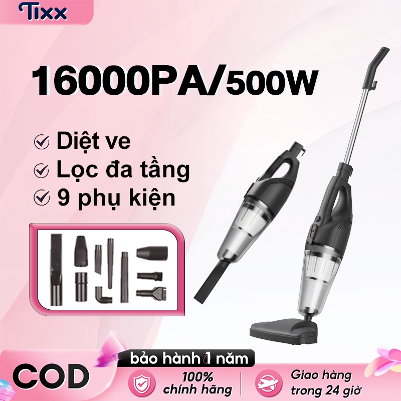 TIXX Thẻ bảo hành ảo Máy hút bụi cầm tay 16000PA có dây 2 in1 tháo lắp tiện lợi nhỏ gọn dây dài 4m Máy hút bụi