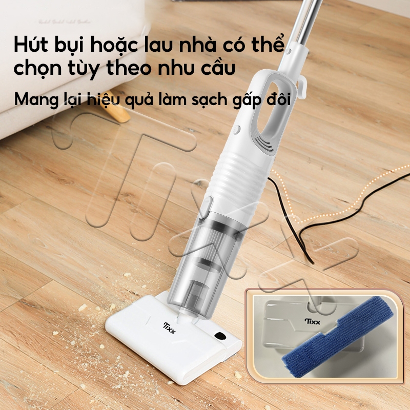 TIXX Máy hút bụi cầm tay 2 trong 1 Hút bụi & lau nhà trọng lượng nhẹ chỉ 1.2kg máy hút bụi đa năng