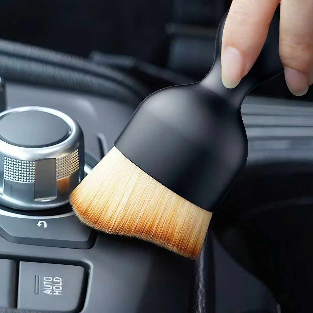 Chổi Cọ Quét Bụi Mini Đầu Cong Lông Mềm Vệ Sinh Nội Thất Ô Tô, Cọ Làm Sạch Khe Cửa Taplo Vô Lăng Tiện Lợi