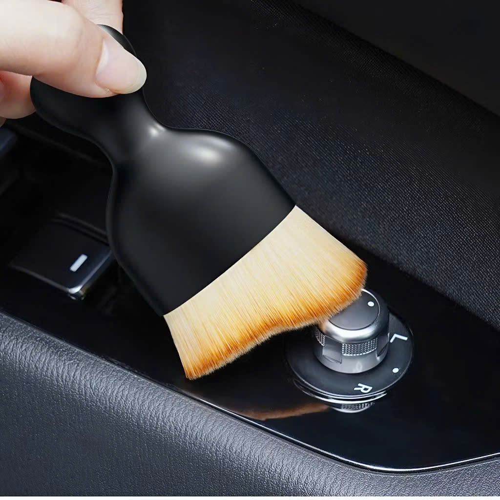 Chổi Cọ Quét Bụi Mini Đầu Cong Lông Mềm Vệ Sinh Nội Thất Ô Tô, Cọ Làm Sạch Khe Cửa Taplo Vô Lăng Tiện Lợi