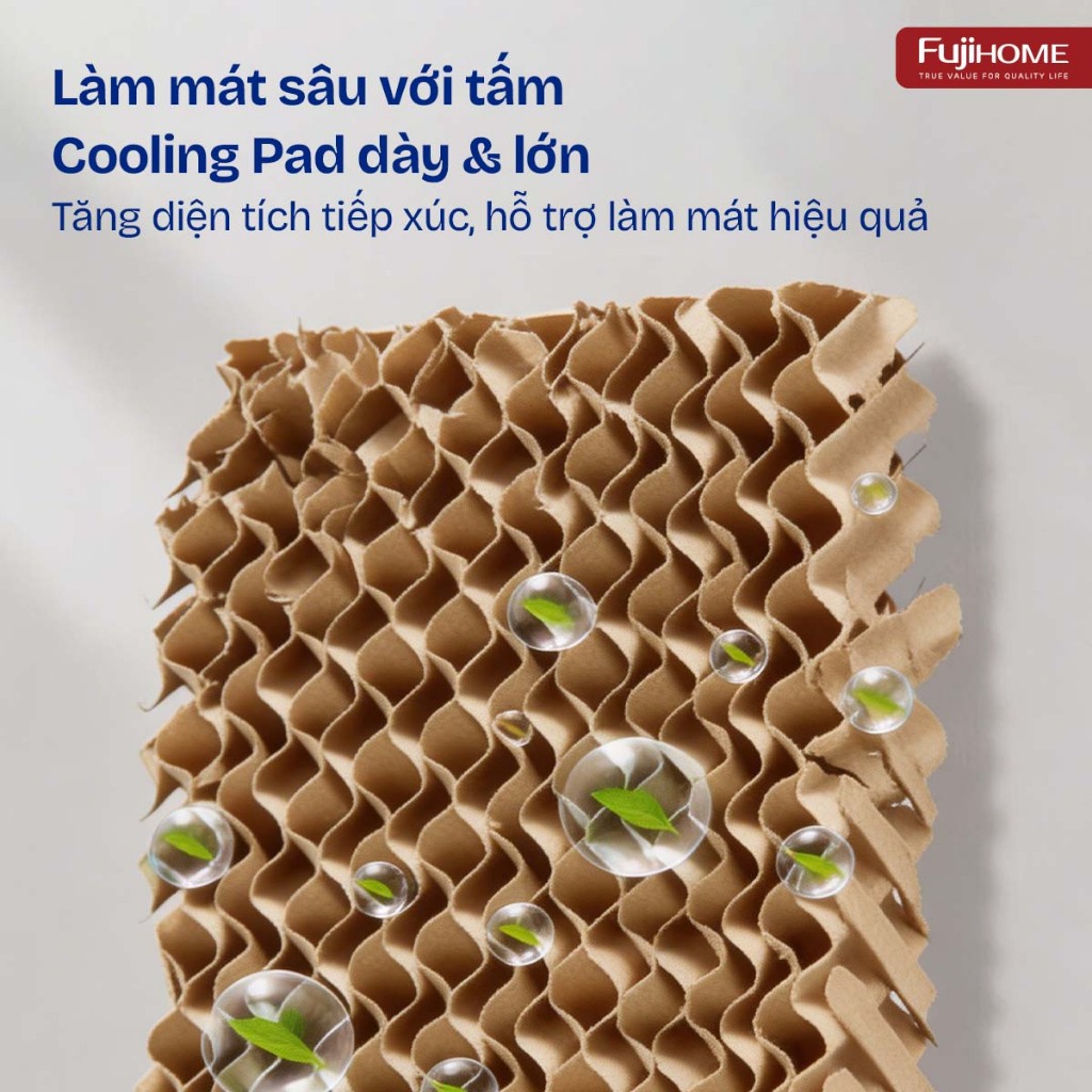 Quạt điện hơi nước làm mát Nhập Khẩu FUJIHOME AC-1000B, quạt tháp cây tự đảo chiều công suất lớn