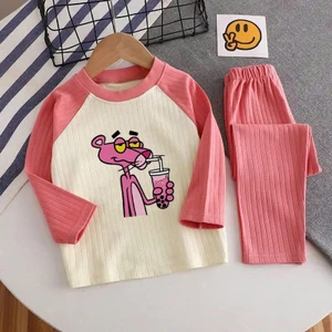 🌸 ĐỒ BỘ BÉ GÁI DÀI TAY GÂN MỀM MỊN – HÌNH DỄ THƯƠNG 🌸 DG710