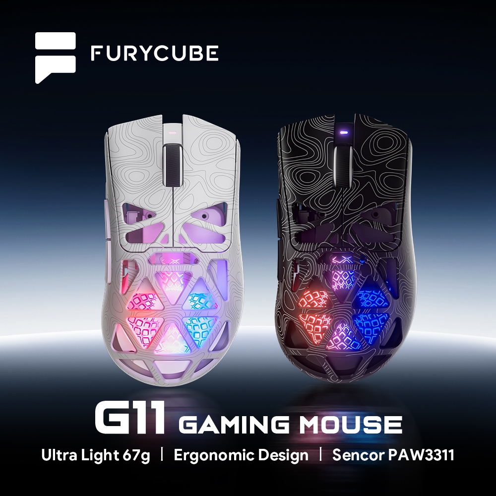 Chuột Gaming không dây văn phòng FURYCUBE G11 2.4G USB Bluetooth nhẹ và bền DPI 22000 | BigBuy360 - bigbuy360.vn