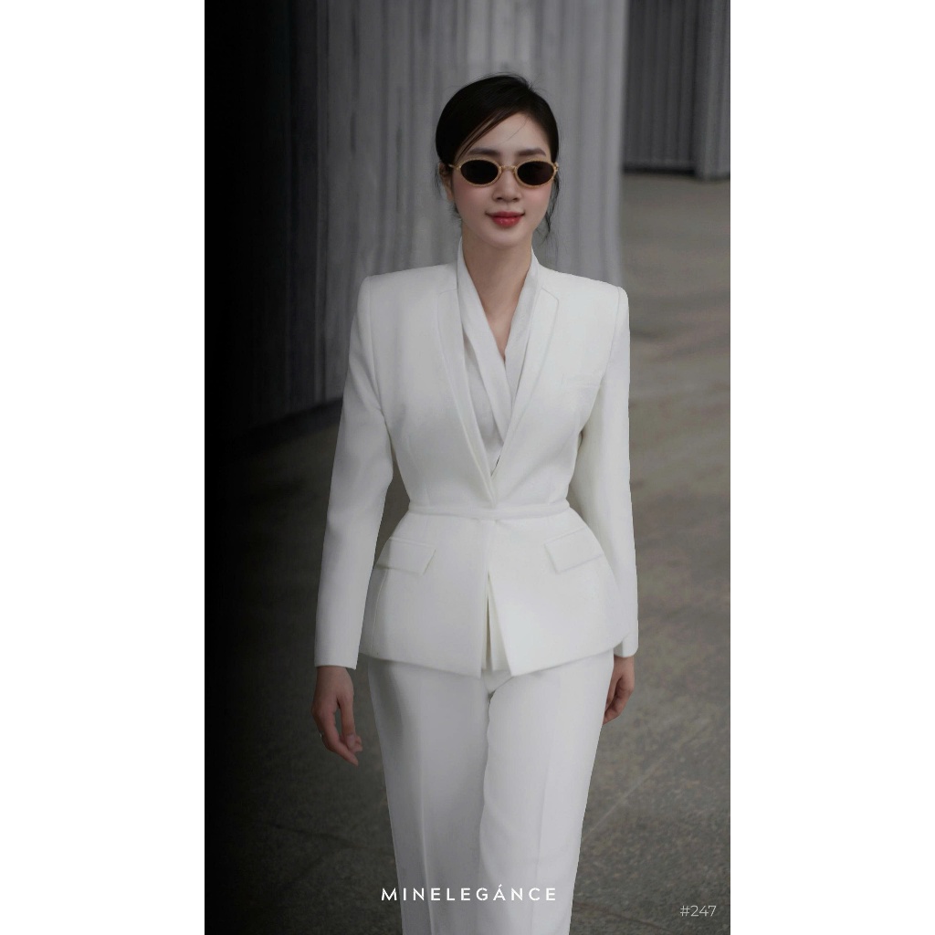MINELEGÁNCE- SÉT VEST TIM CỔ KIỂU CÔNG SỞ, SANG TRỌNG - MIN247