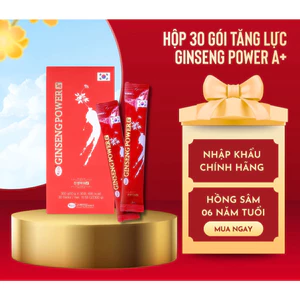 Hộp 30 gói Nước tăng lực hồng sâm 6 năm GINSENG POWER A+ Hàn Quốc hãng KGS dạng nước, 10ml/gói