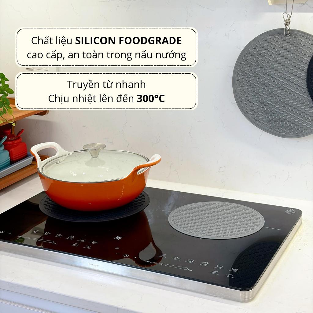 [CHÍNH HÃNG] Miếng lót bếp từ tròn Perfection by M chất liệu silicone chống xước đạt chuẩn FDA