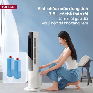Quạt tháp làm mát bằng hơi nước Fujihome AC-1001C Điều khiển từ xa, tiết kiệm điện, 3 cấp độ gió