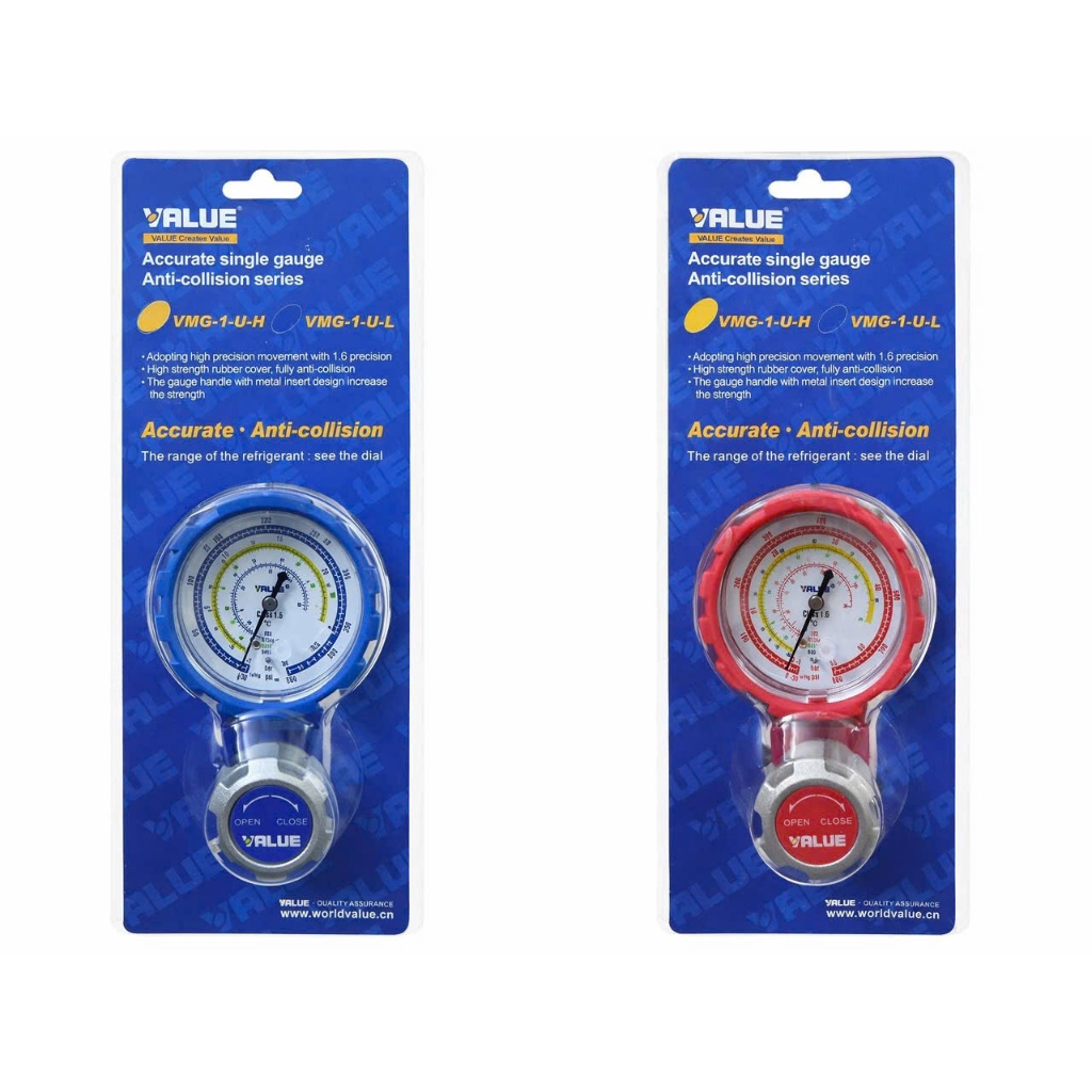 Đồng Hồ Nạp Gas Lạnh VALUE Đơn  Cao Áp - Thấp Áp, Đồng Hồ Đo Gas Điều Hòa Chính Xác Cao