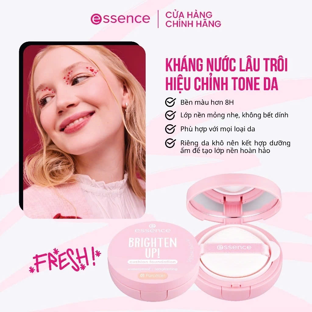 Phấn nước nâng tone ESSENCE Brighten Up cushion foundation (12g)