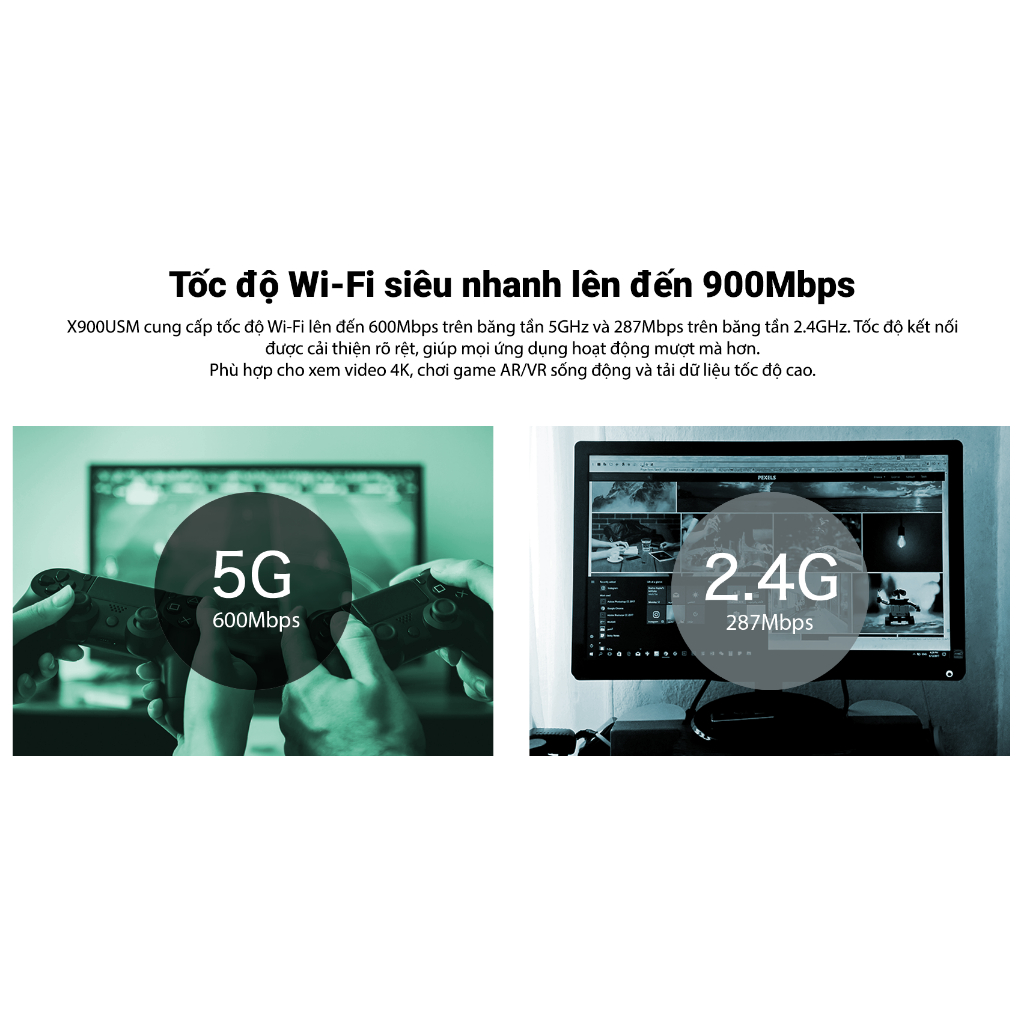 [Hoả Tốc] Bộ thu USB Wi-Fi TOTOLINK X900USM - USB chuẩn Wi-Fi 6 AX