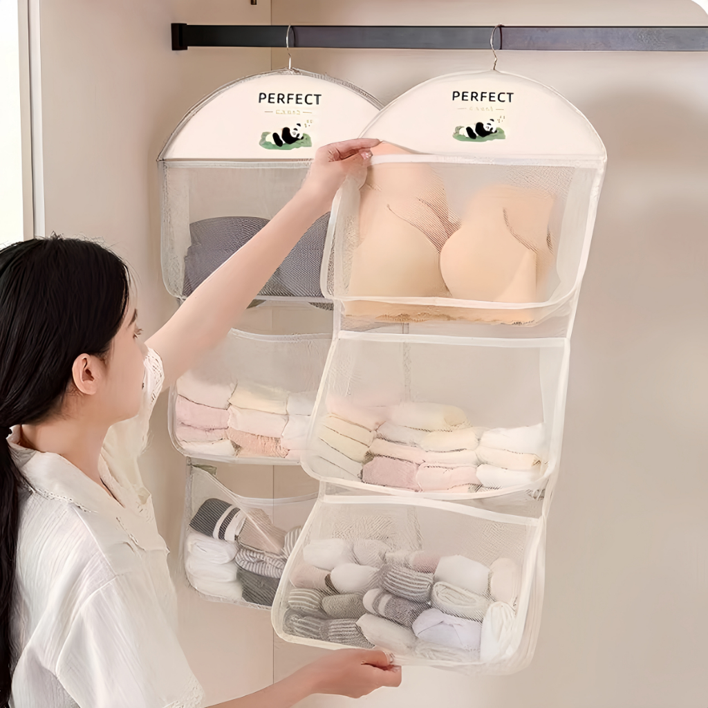 Túi lưới treo đồ lót tất vớ đa năng - Giỏ đựng đồ treo trường để đồ dùng cá nhân tiện lợi