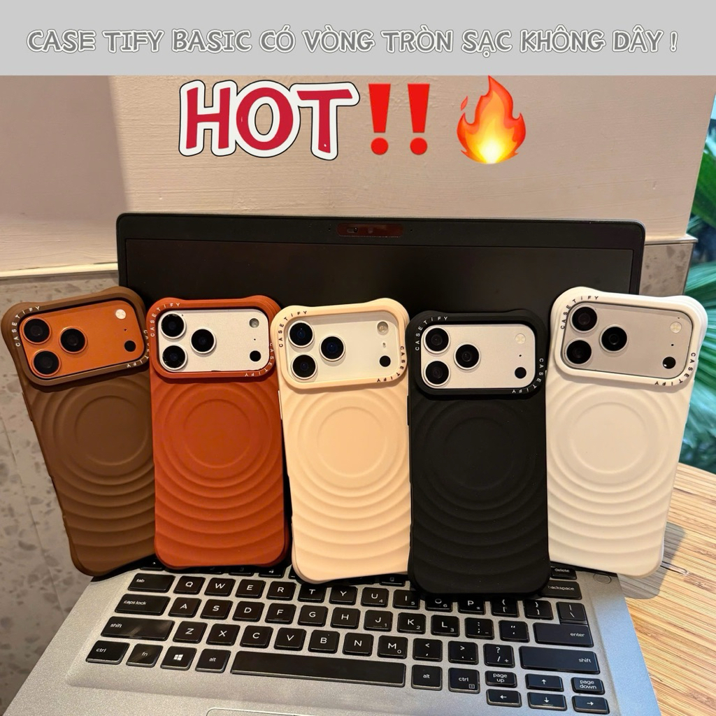 [ HOẢ TỐC HÀ NỘI]Ốp Lưng iPhone Trơn Sóng Tròn Cao Cấp – Chống Trượt, Chống Sốc | Nắng Case