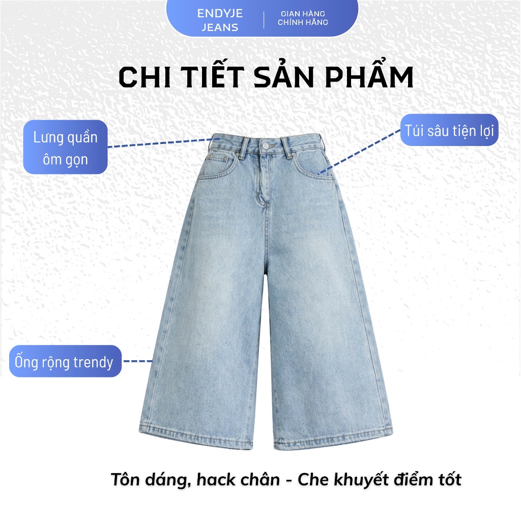 Quần jeans lửng nữ lưng cao ống rộng, quần bò unisex phong cách thời trang năng động dễ phối đồ ED29