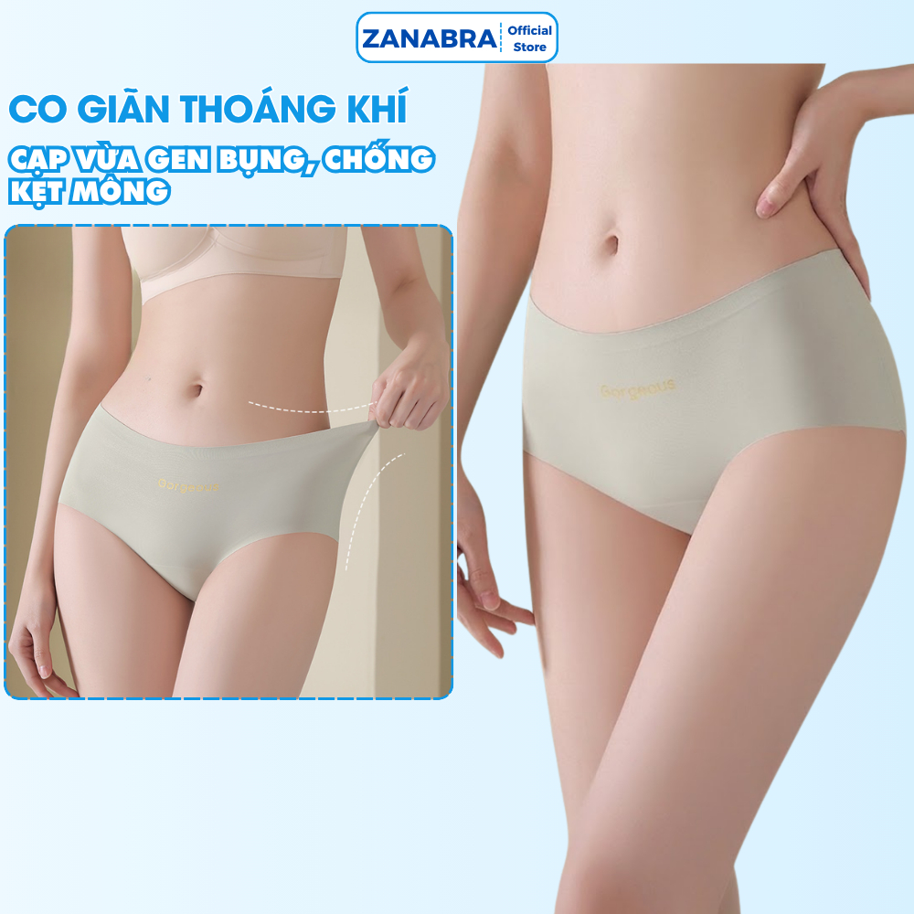 Quần lót nữ đúc su thun lạnh không đường may ZANABRA, Quần chíp nữ kháng khuẩn 2 lớp L057