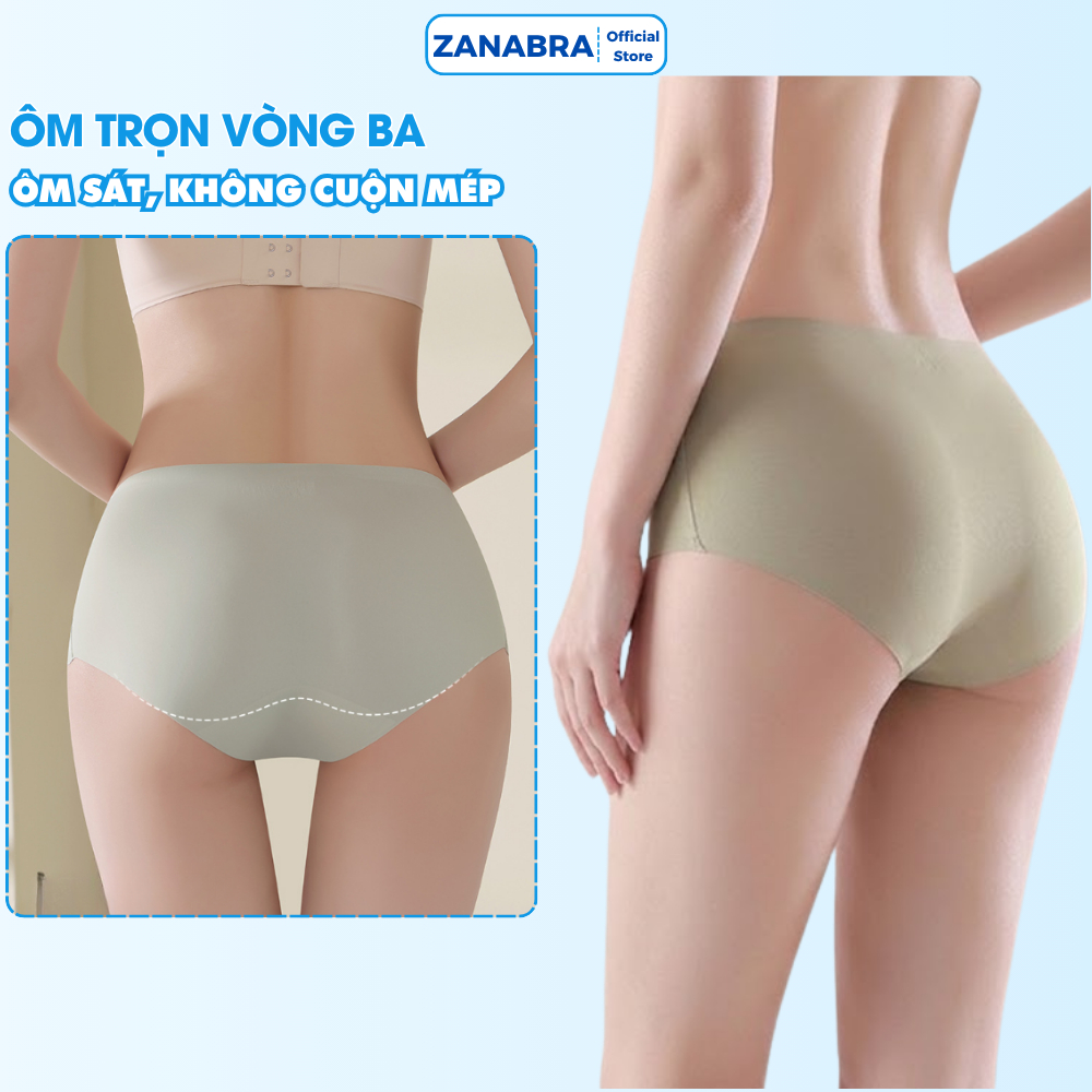 Quần lót nữ đúc su thun lạnh không đường may ZANABRA, Quần chíp nữ kháng khuẩn 2 lớp L057