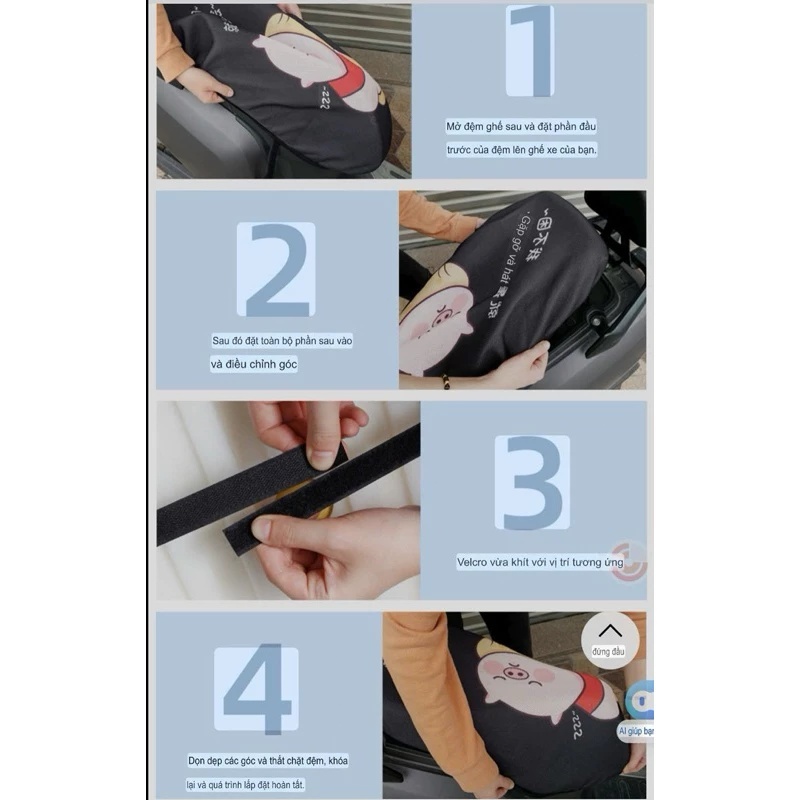 Lưới bọc yên xe chống nóng hoạt hình vui nhộn kute - ảnh 7