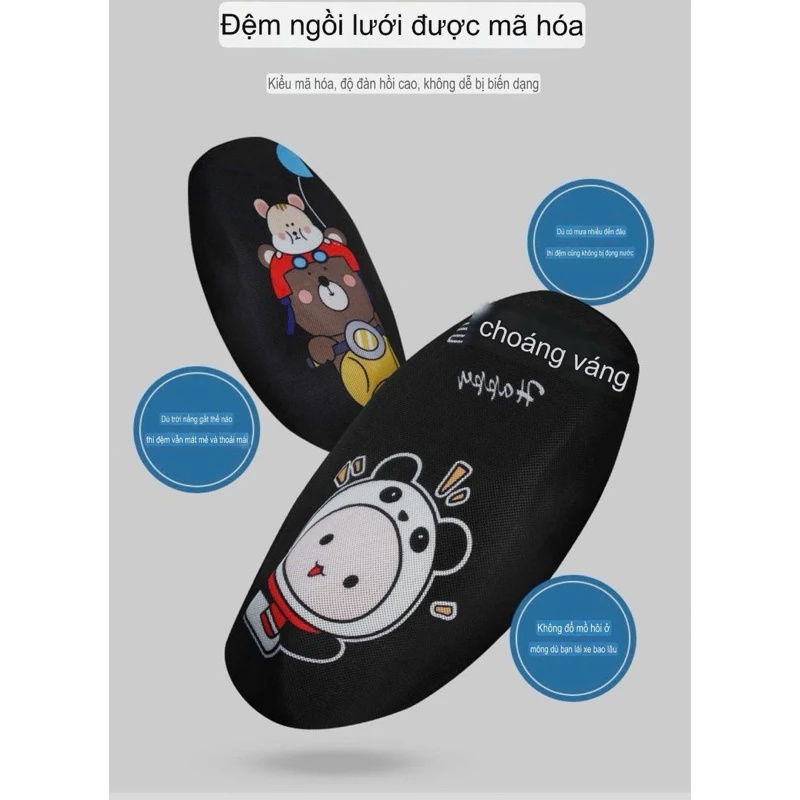 Lưới bọc yên xe chống nóng hoạt hình vui nhộn kute - ảnh 6