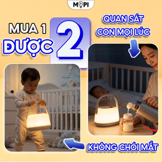 Đèn ngủ để bàn Mopi, đèn ngủ cho bé sơ sinh ánh sáng vàng, phủ sáng toàn phòng, giúp bé nhanh vào giấc