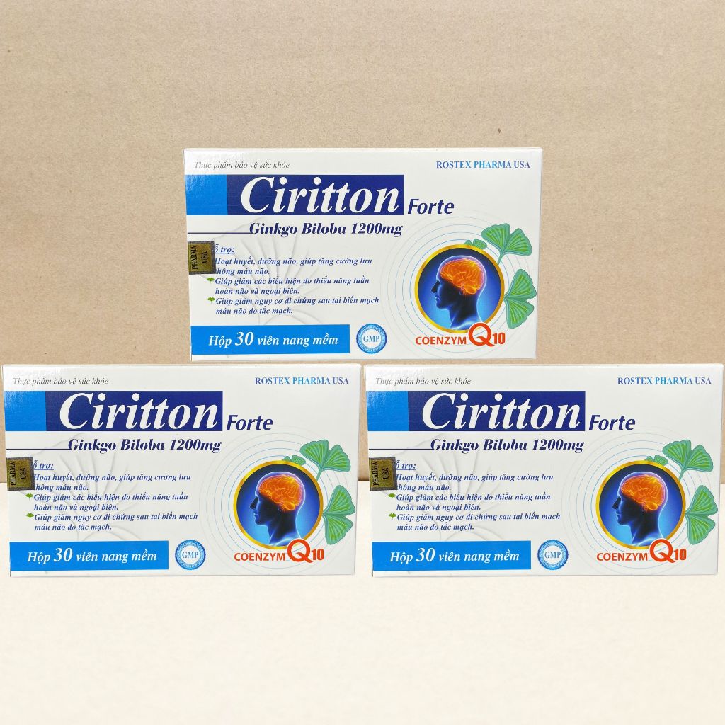 Combo 3 Hộp Ciritton Forte Xanh Dương - Rostex - Vinaphar - Vitamin Chữa Lành