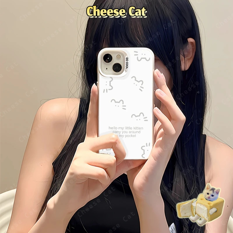 Ốp lưng iPhone hình cún con màu trắng đơn giản cho iPhone 13 14 12 11 15 16 17 Pro Max 16E 7P Vỏ cứng bảo vệ điện thoại
