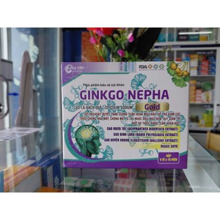 Hoạt huyết Ginkgo Nepha Gold hỗ trợ hoạt huyết giúp giảm mất ngủ chóng mặt đau đầu hộp 60 viên